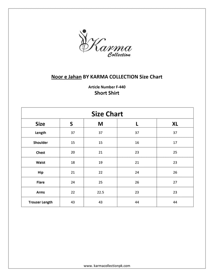 Sean Collection Size Chart Navy Blue – Karma Collection